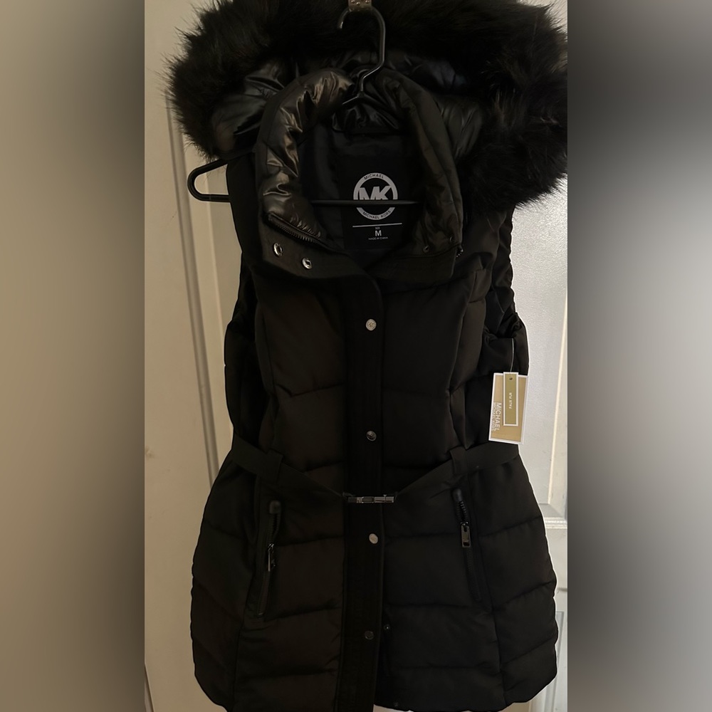 NWT Michael Kors POLISHED puffer vest so MED!